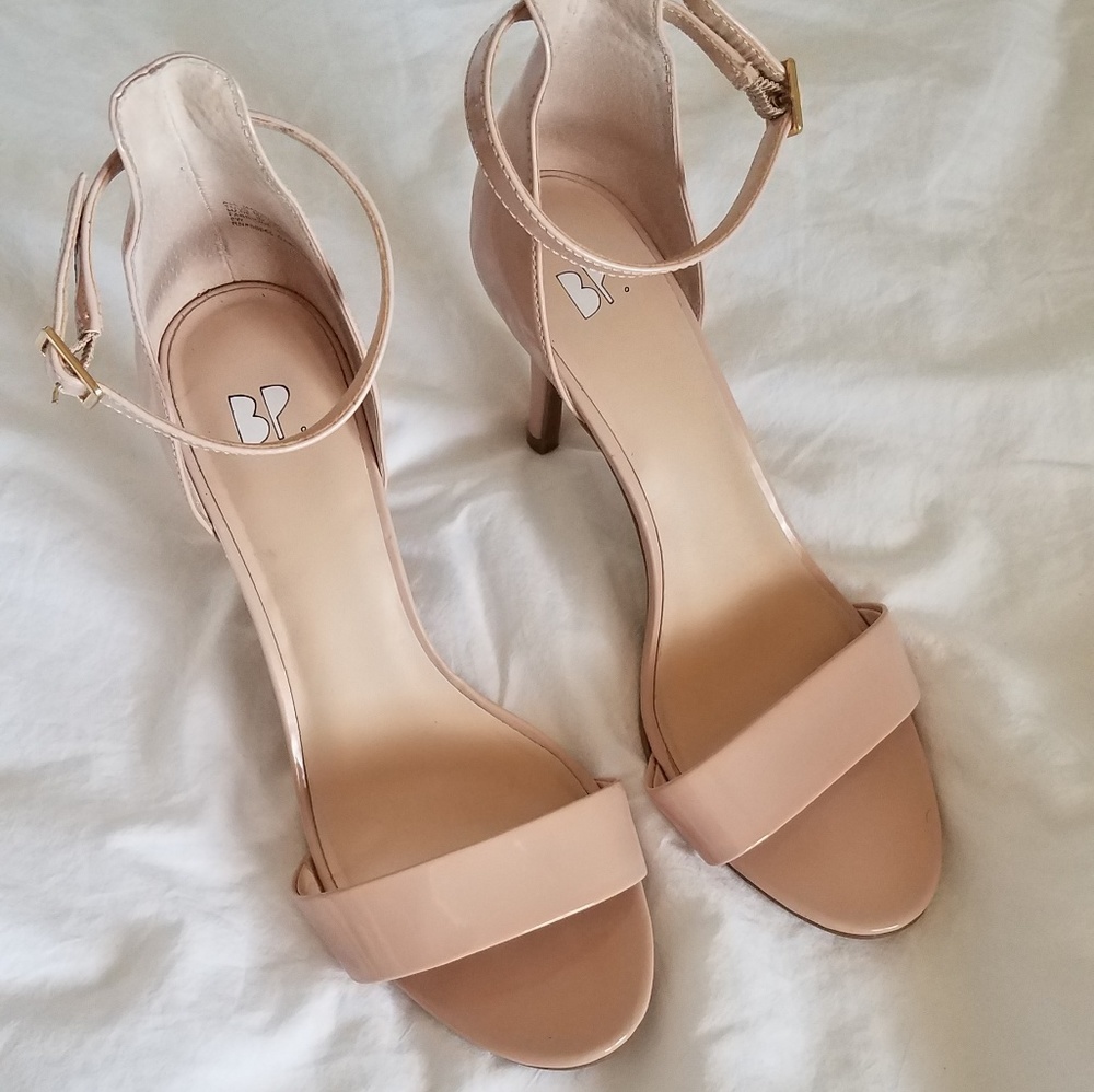 BP. Strappy heels nude 8 wide